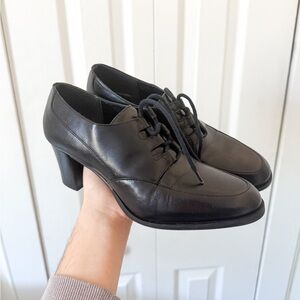 Vintage Valerie Stevens Black Leather Heeled Shoes